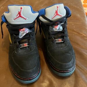 Jordan Air Force Fusion 5 Black Blue Grey Red Youth 6Y 2008 318609-061